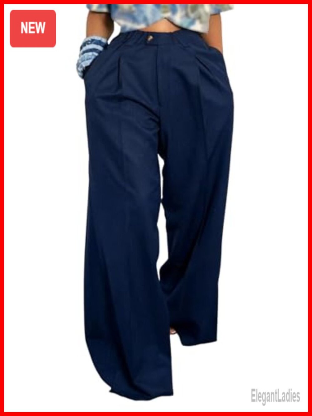 Womens Wide Leg High Waisted Pleated Dress Pants Flowy Work Casual Trousers